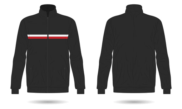 Black sports training jacket mockup vector