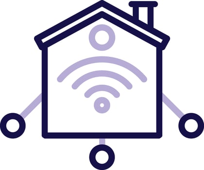 Home Network Two Color Line Icon vector