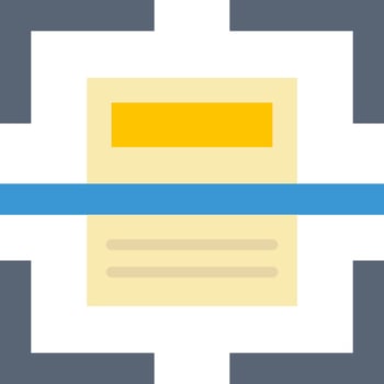 A yellow and blue rectangle with a blue line vector