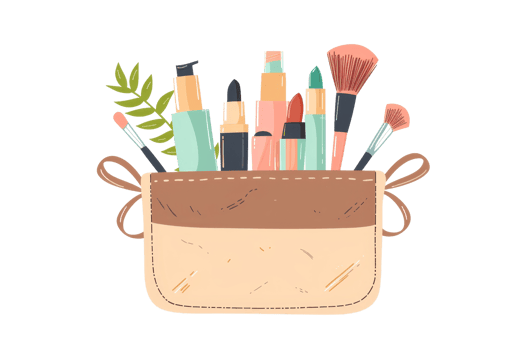 Make up bag with all the essentials for a flawless look png
