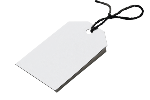 Black string tied to a blank tag. png