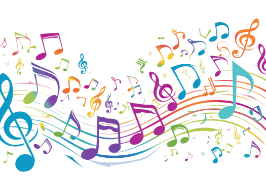 Colorful music notes. png