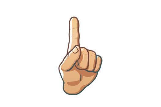 Index finger pointing up. png