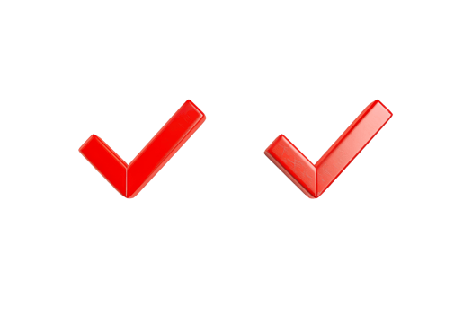 Two red check marks on a transparent background. png