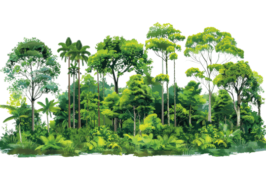 The lush green foliage of the dense rainforest creates a vibrant and refreshing atmosphere, providing a habitat for diverse wildlife and offering a serene escape into the heart of png