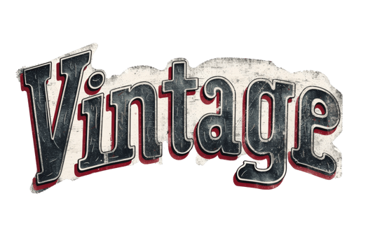 3D rendering of the word Vintage in a retro style png