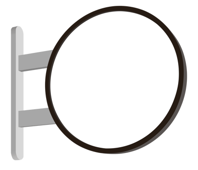 Mock up white circle billboard png