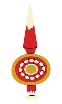 Soviet Christmas tree toy. glass toy in the form of an icicle as a tip for a Christmas tree. Cute illustration in vintage colors. Festive decor items for New Year, Christmas holidays that can be hung vector