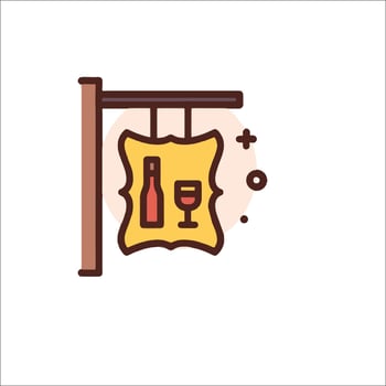 Wine shop sign icon vector