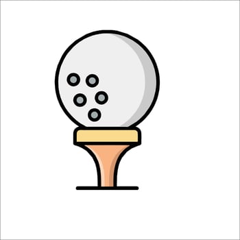 Golf ball on tee icon illustration vector