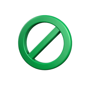No entry sign green color on transparent background png