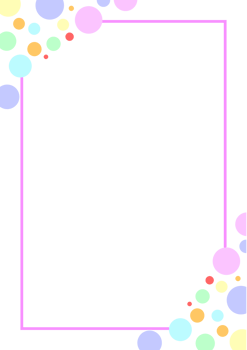 pink border frame with color pastel balloons png
