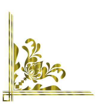 Gold flower Ornament Corner border frame png