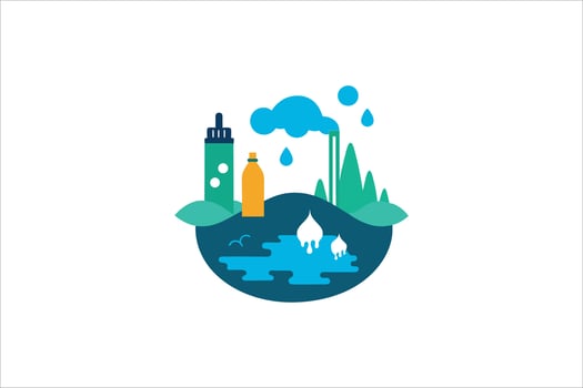 water pollution ecosystem vector