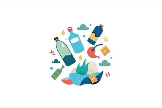 plastic pollution worldwide vector