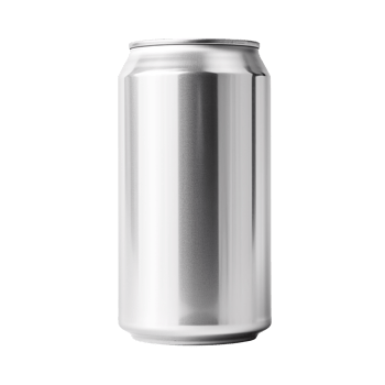 Empty beer soda can isolated on transparent background png