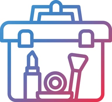 Makeup Box Gradient Line Icon vector