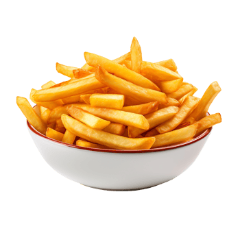 French fried in bowl isolated on transparent background png