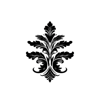black and white damask design transparent background png