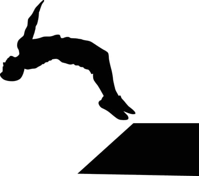 parkour pose silhouette illustration vector