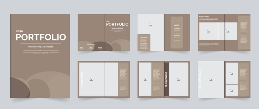 Professional architecture and interior portfolio design template or architecture and interior portfolio layout design vector