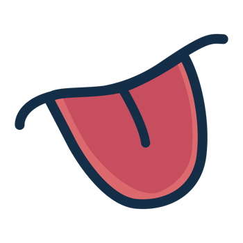 Cartoon. A mouth with a tongue sticking out , suitable for various concepts and designs. png