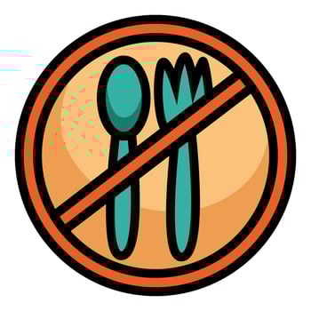 No eating sign with fork and spoon vector