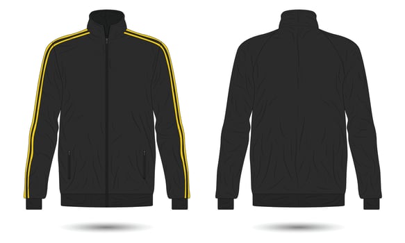 Black sports training jacket template vector