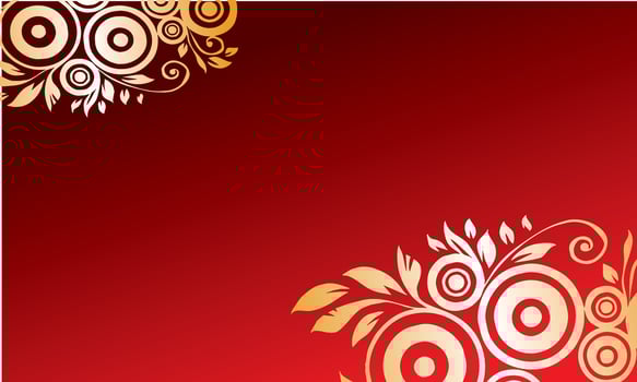 Luxurious Red and Gold Floral Background vector
