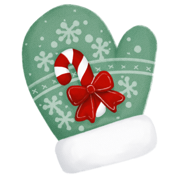 Retro Christmas mittens with old-fashioned knitted designs. png