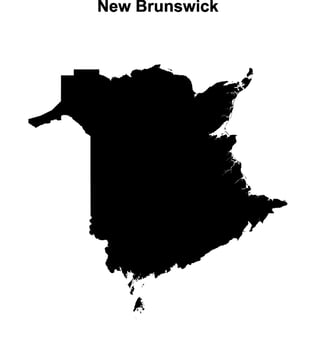 New Brunswick blank outline map vector