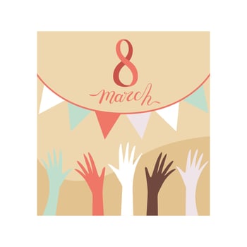 8 March Greeting Card, Party Invitation, Festive Banner Illustration vector