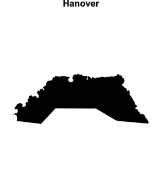 Hanover parish blank outline map vector