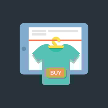 fashion ecommerce buy tablet screen in flat design vector