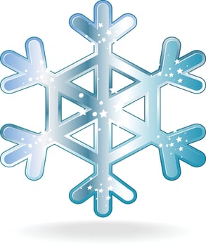 Christmas Snowflake in Winter Wonderland vector