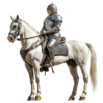 A knight in armor on a horse png