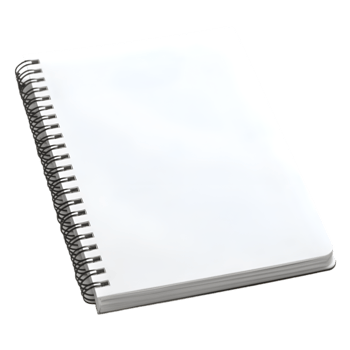 A white notebook with a spiral binding png
