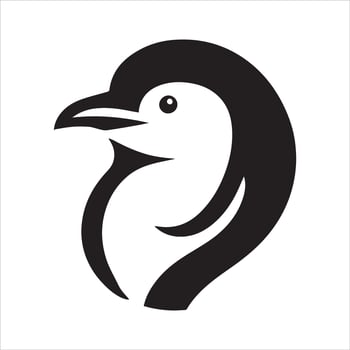 Sleek penguin silhouette in flat design vector