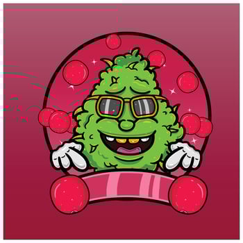 Cartoon Herbal Leaf With cranberry Flavor. Design For Logo, Label and Packaging Product. vector