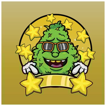 Cartoon Herbal Leaf With Star Fruit Flavor. Design For Logo, Label and Packaging Product. vector