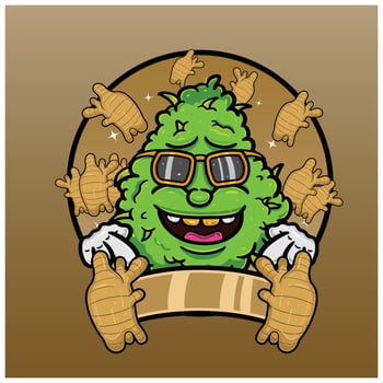 Cartoon Herbal Leaf With ginger Flavor. Design For Logo, Label and Packaging Product. vector
