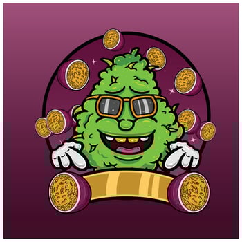 Cartoon Herbal Leaf With Passion Fruit Flavor. Design For Logo, Label and Packaging Product. vector