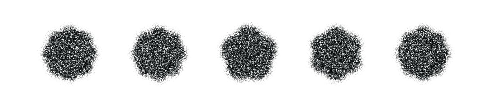 Halftone flower with a starburst pattern and gradient dots. hexagon shapes with grunge noise texture. Flat illustration isolated on white background. vector