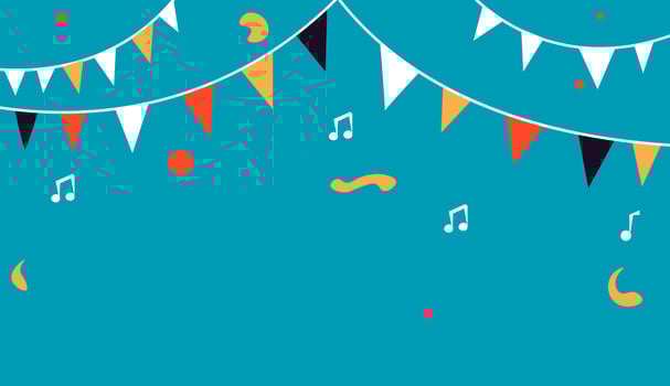 Music Themed Festive Bunting Design vector