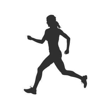 Dynamic Female Runner Silhouette for Logos Icons and Posters vector