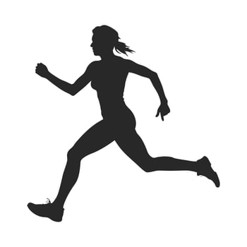 Female Athlete Running Silhouette for Sports-Themed Designs vector