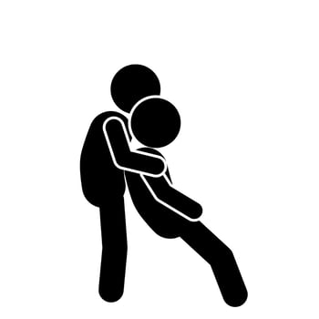 fainted stick figure flat character illustration vector