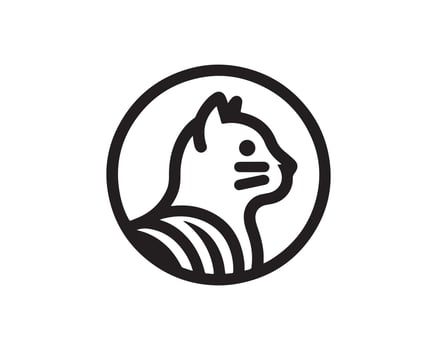 A black and white logo for a cat vector