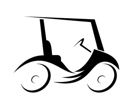 golf cart icon logo concept black vector