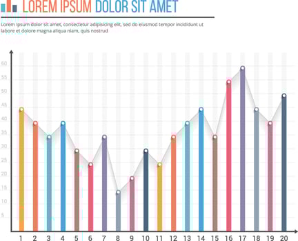 Bar graph template, business infographics vector